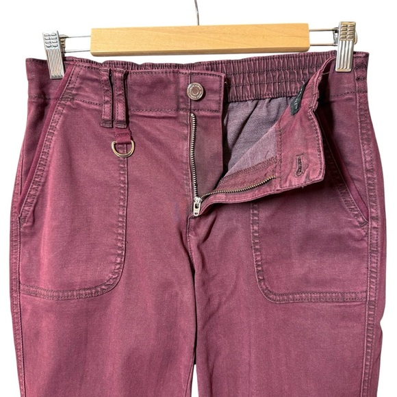 WHBM Mid-Rise Everyday Soft Denim Utility Slim Ankle Jeans Size 4 Burgundy - Picture 3 of 16